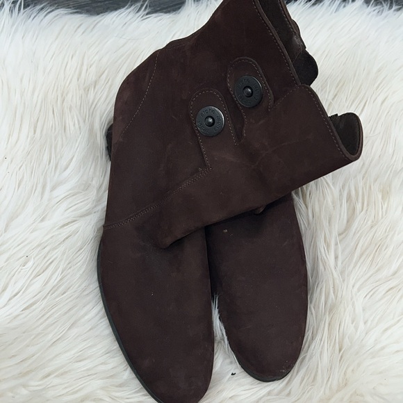 Arche Ankle Boots Brown Nubuck Leather Zip Up Wedge Bootie Womens 8 - Picture 4 of 5